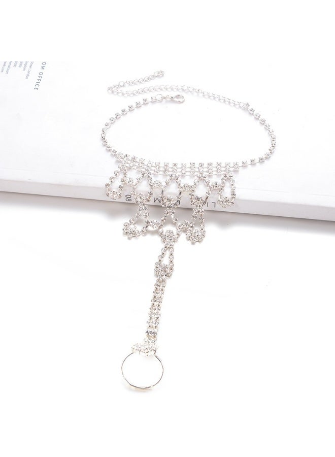 Ucanbe Bohemian Style Rhinestone Toe Ankle Chain – High-End Light Luxury Beach Foot Jewelry - Image 5